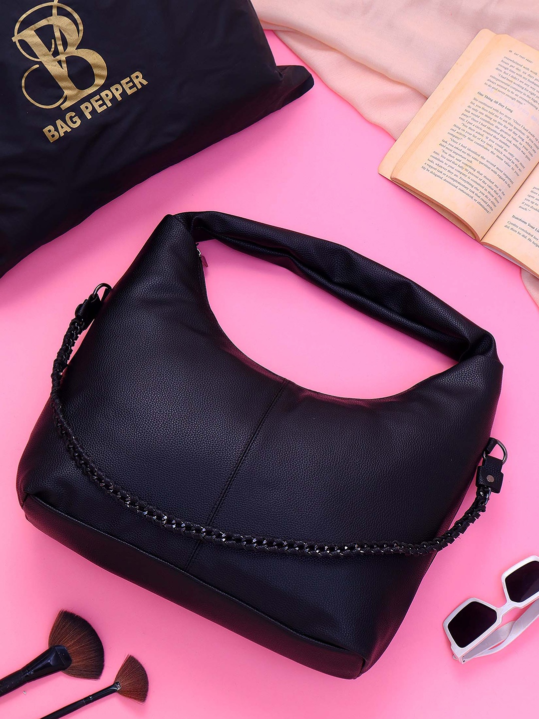 

Bag Pepper PU Structured Hobo Bag, Black