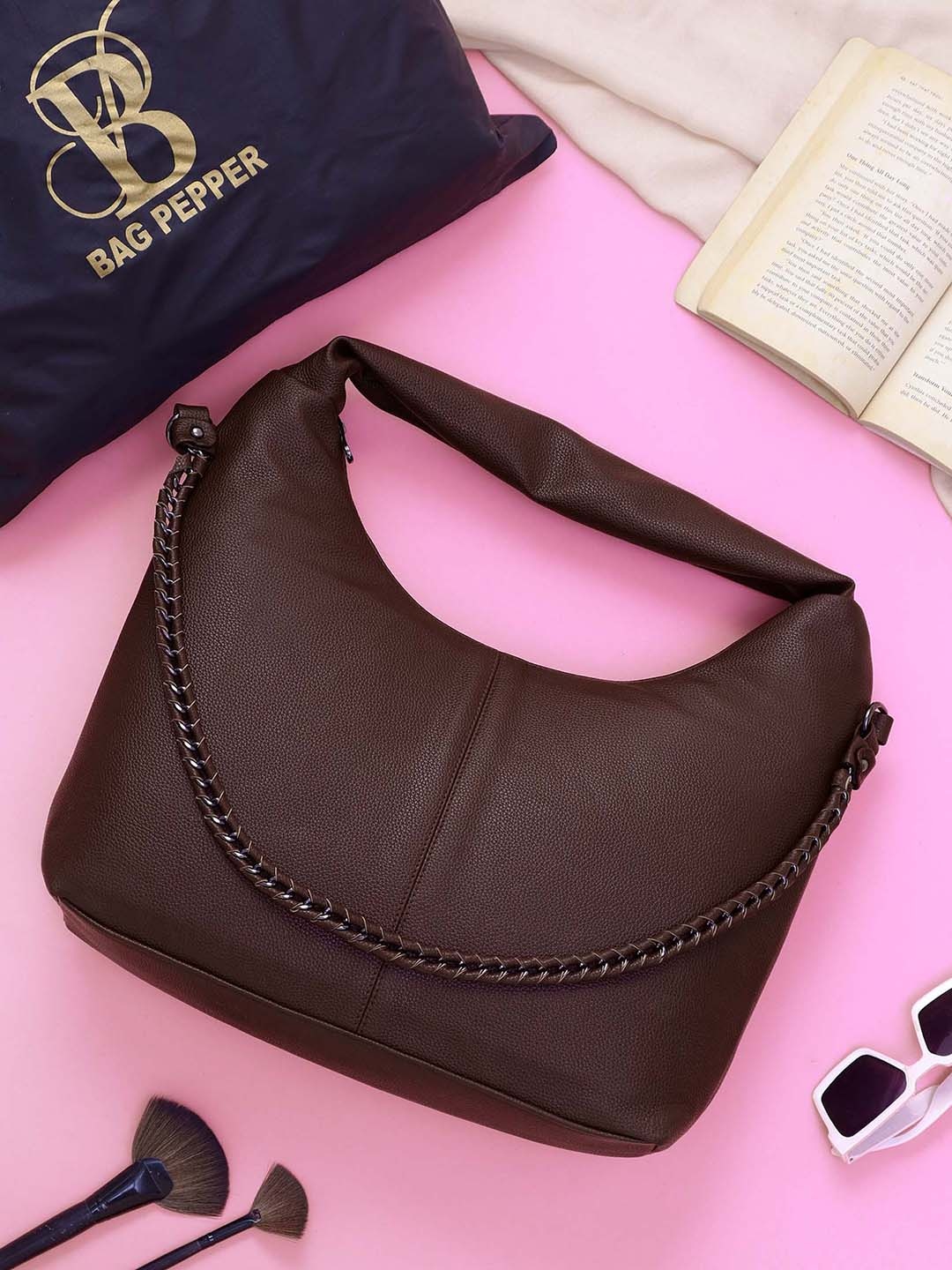 

Bag Pepper PU Structured Hobo Bag, Brown