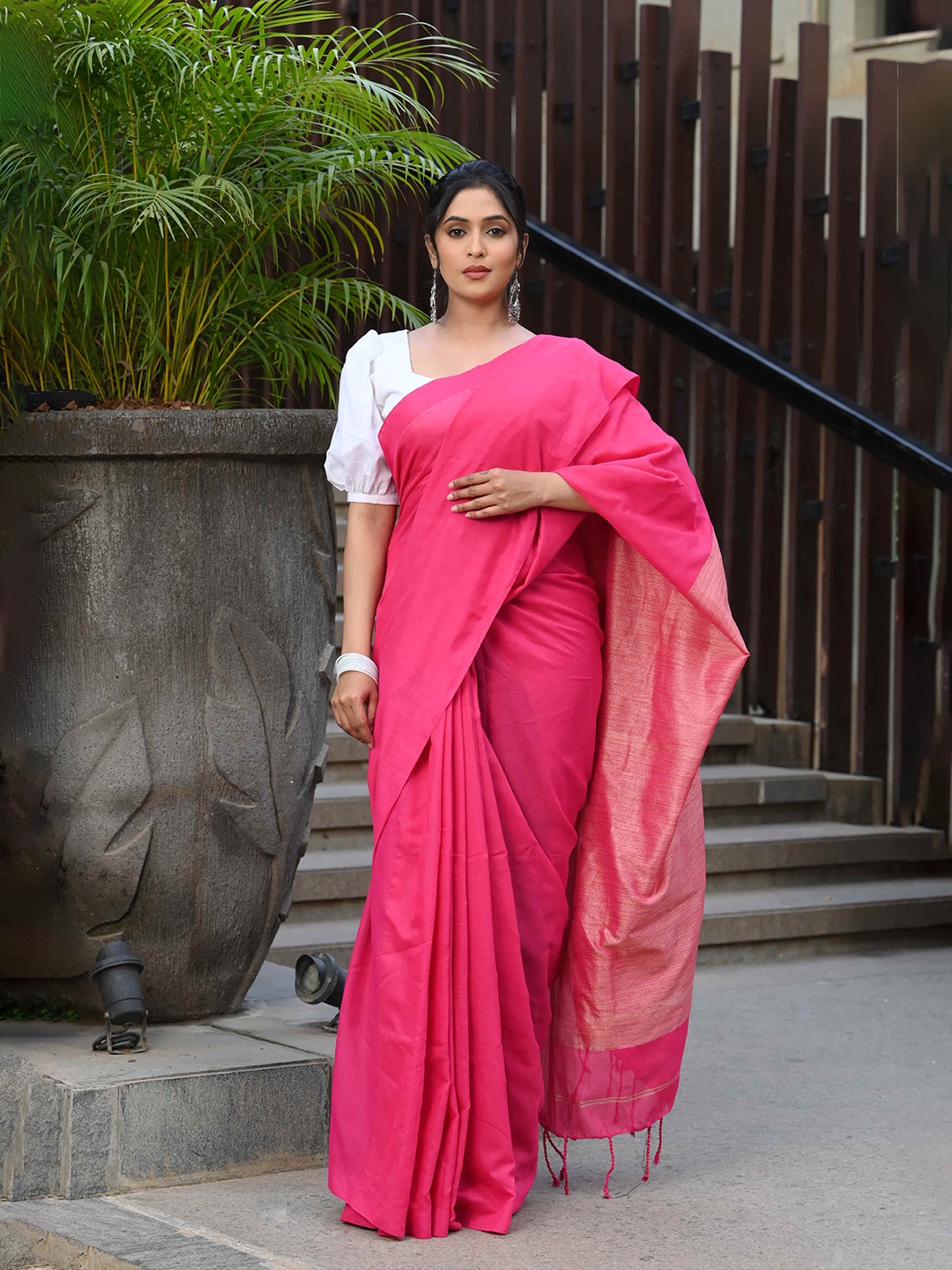 

BEATITUDE Saree, Pink