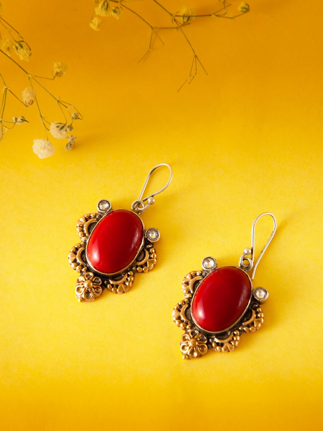 

Neeta Boochra 22K Gold-Plated 925 Sterling Silver Oval Drop Earrings