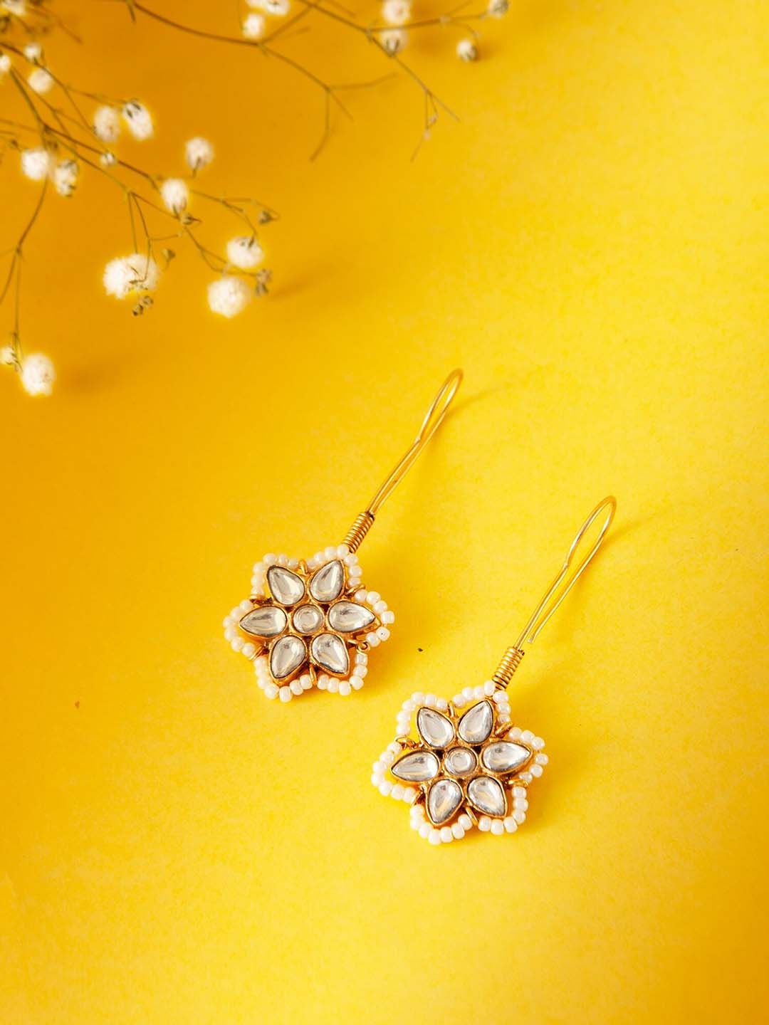 

Neeta Boochra 22K Gold-Plated 925 Sterling Silver Floral Drop Earrings