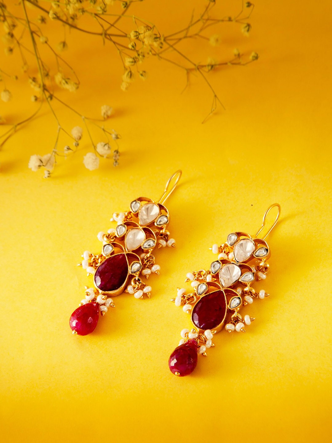 

Neeta Boochra 22K Gold-Plated 925 Sterling Silver Contemporary Drop Earrings