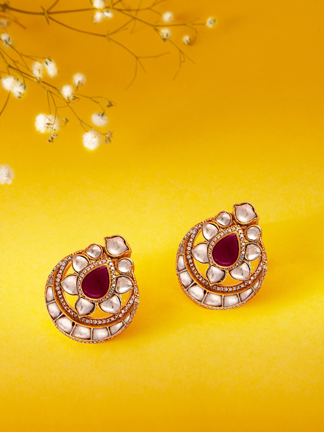 

Neeta Boochra 22K Gold-Plated 925 Sterling Silver Teardrop Shaped Drop Earrings
