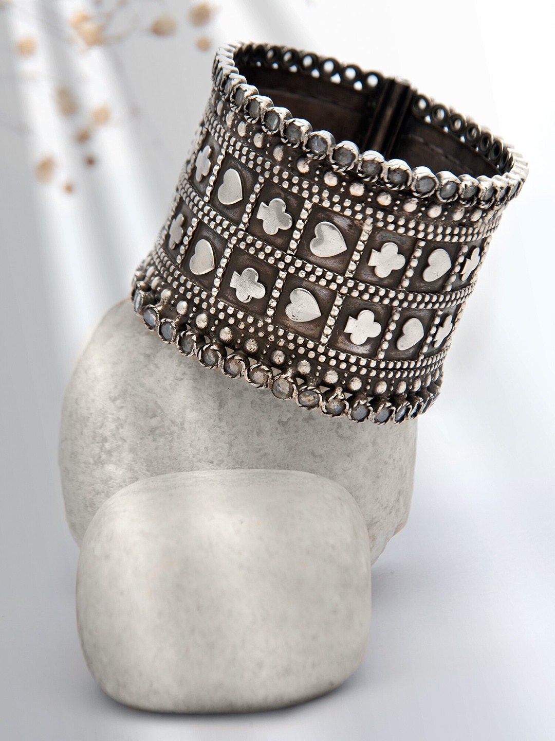 

Neeta Boochra 925 Sterling Silver Crystals-Studded Bangle