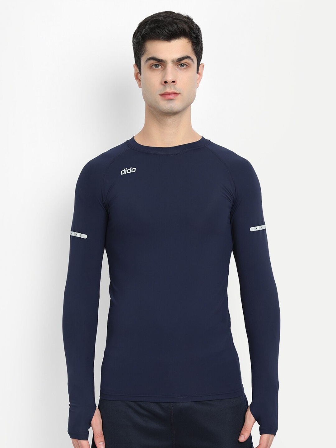 

DIDA Round Neck Long Sleeves T-shirt, Navy blue