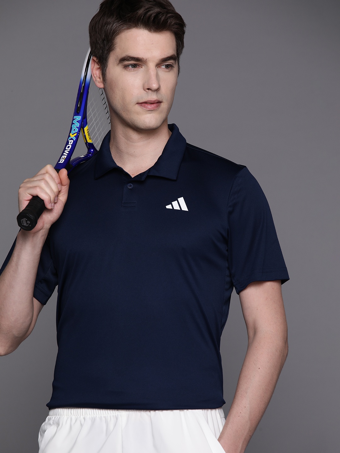 

ADIDAS Men Club Printed Polo Collar Tennis T-shirt, Navy blue