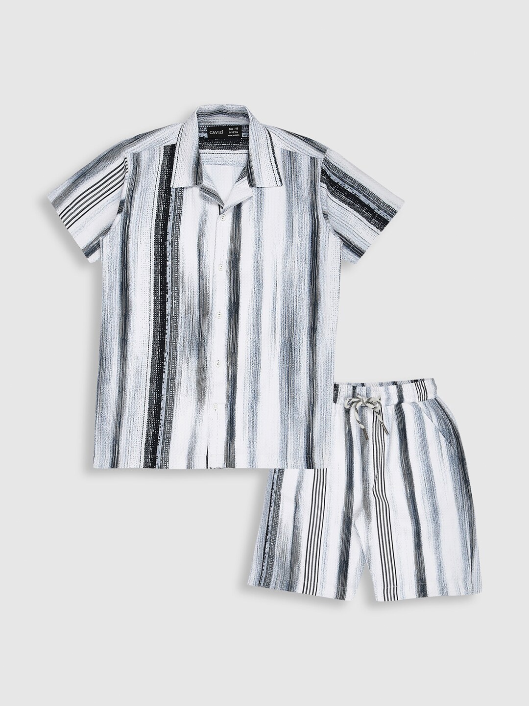 

Cavio Boys Printed Pure Cotton Shirt with Shorts, Navy blue