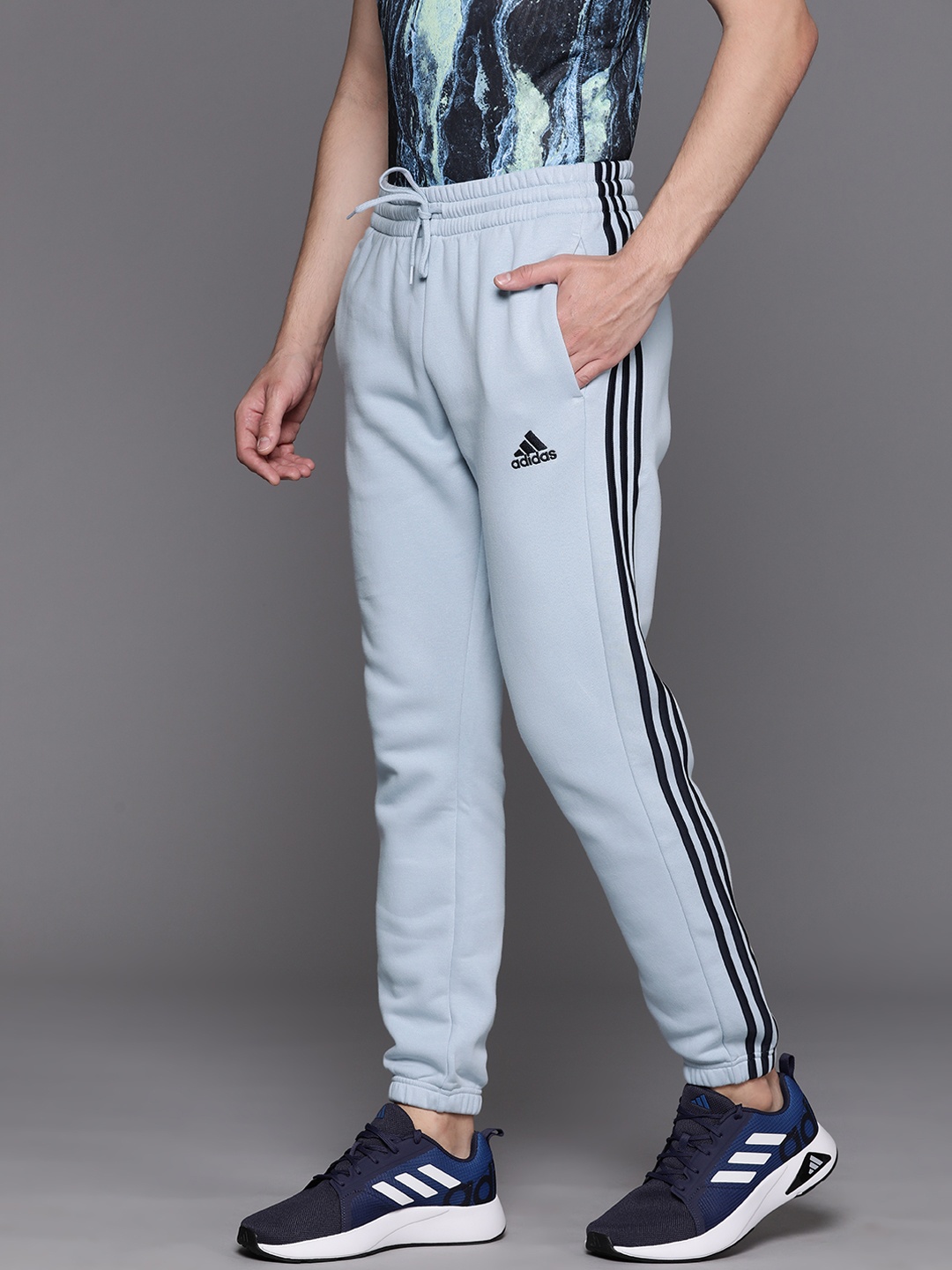 

ADIDAS Men Brand Logo Detail M 3S Fl Te Pt Joggers, Blue