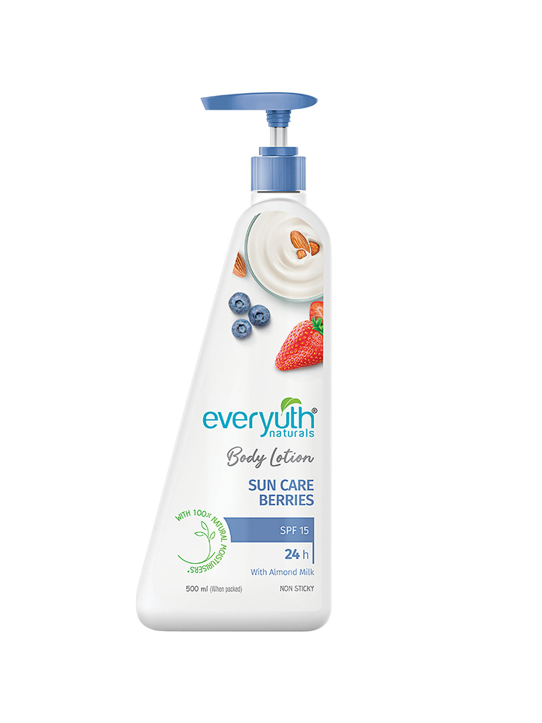 

everyuth Naturals Sun Care Berries SPF 15 Non Sticky Body Lotion - 500ml, White
