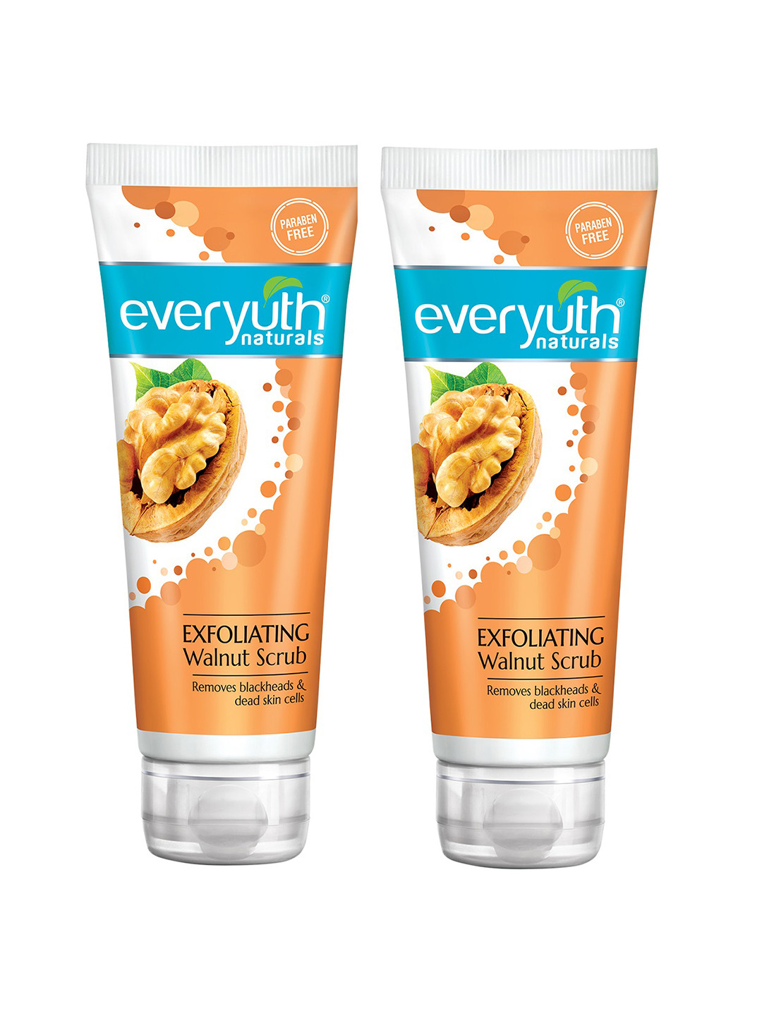 

everyuth Naturals Set Of 2 Exfoliating Walnut Scrub To Remove Blackheads - 100g Each, Orange
