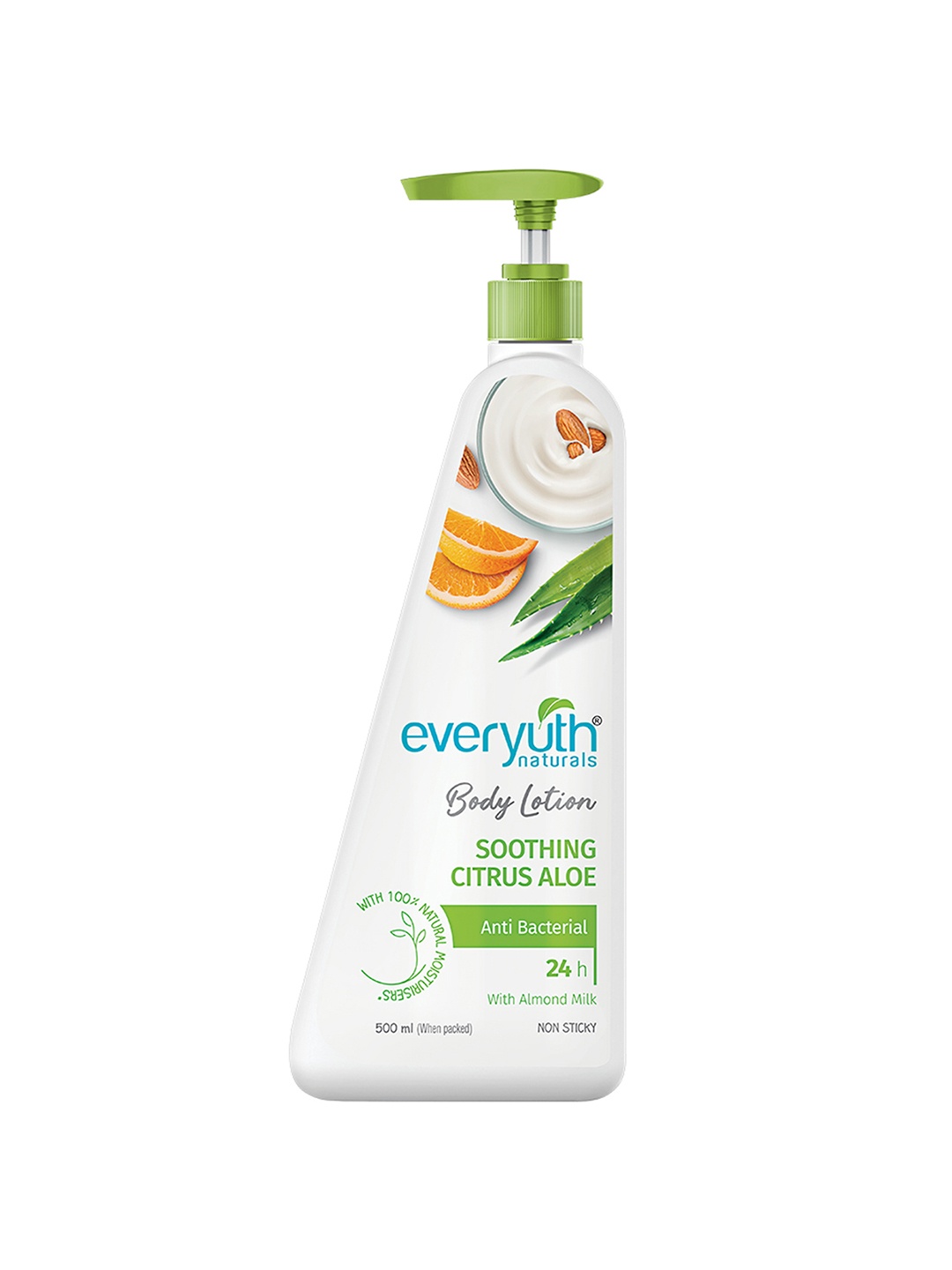 

everyuth Naturals Soothing Citrus Aloe Anti-Bacterial Body Lotion - 500ml, White