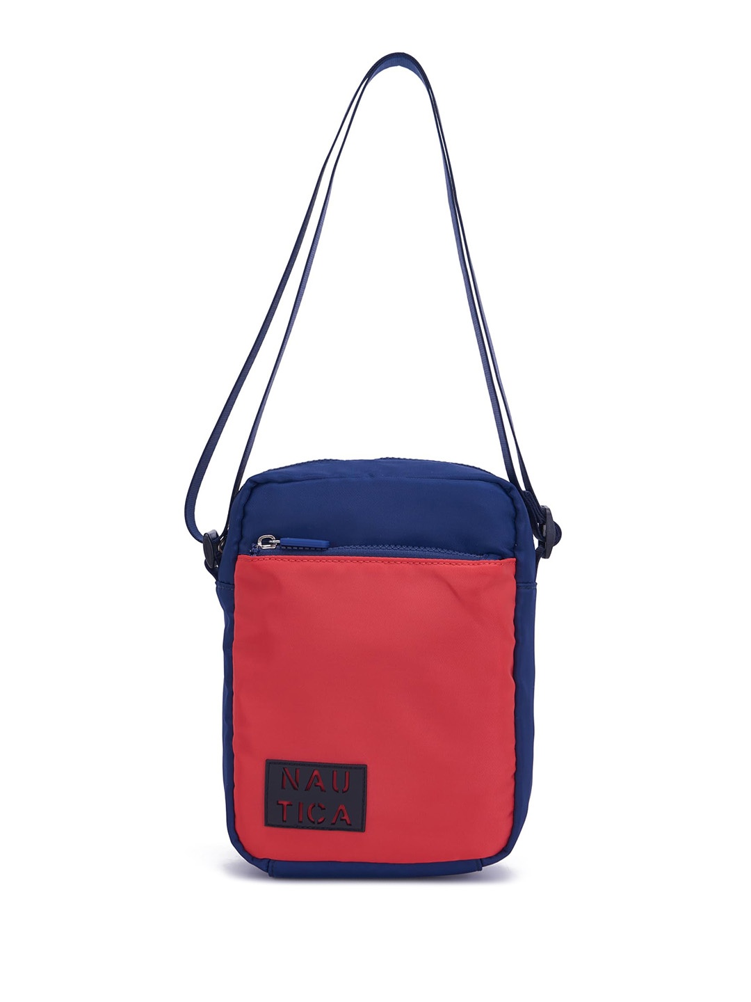 

Nautica Colourblocked PU Structured Sling Bag, Blue