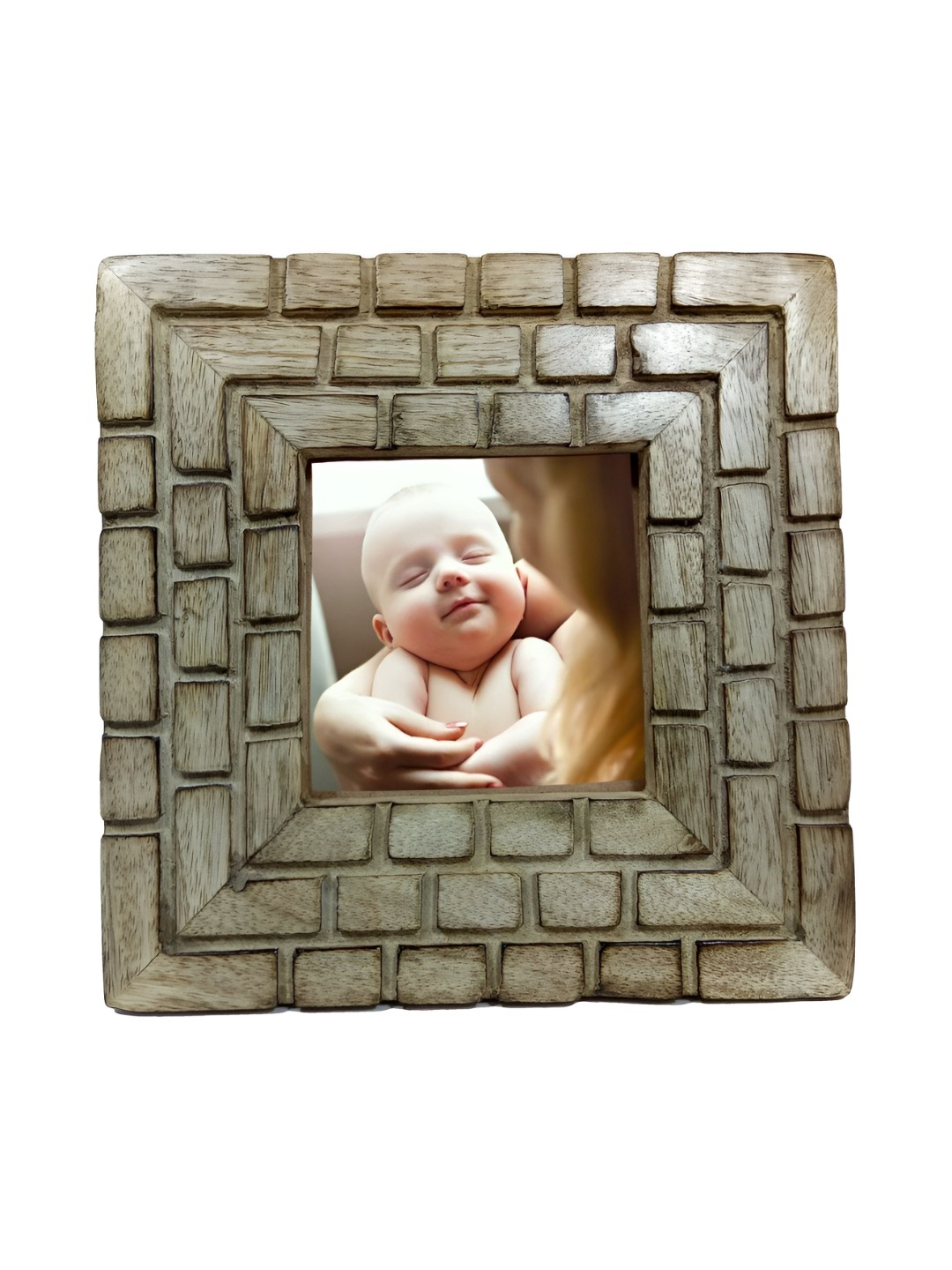 

INDIA MEETS INDIA Brown Wooden Table Photo Frame