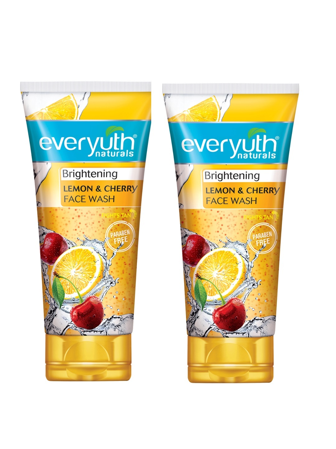 

everyuth Naturals Set Of 2 Brightening Lemon & Cherry Face Wash - 150g Each, Orange