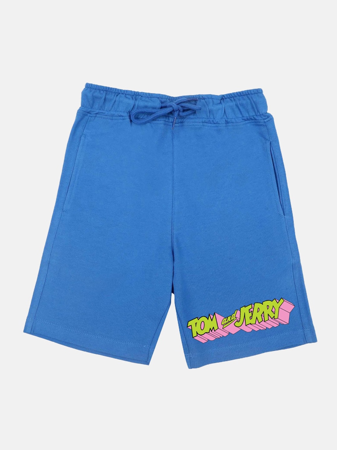 

YK Warner Bros Boys Tom & Jerry Printed Mid-Rise Shorts, Blue