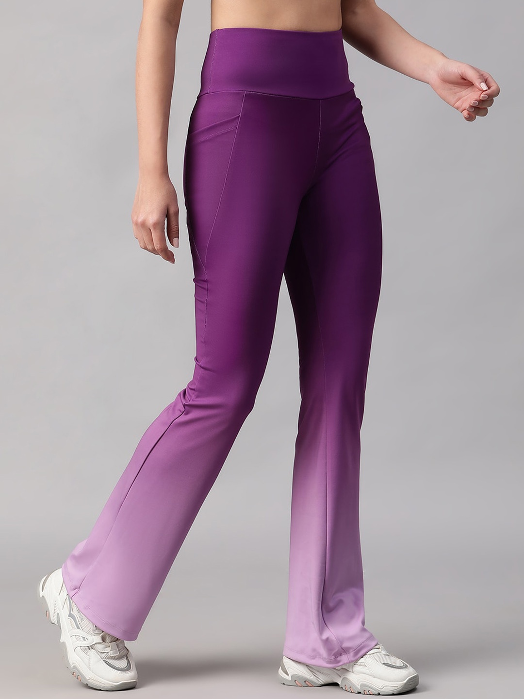

ATHLISIS Women Boot Cut-Fit Quick Dry Track Pants, Purple