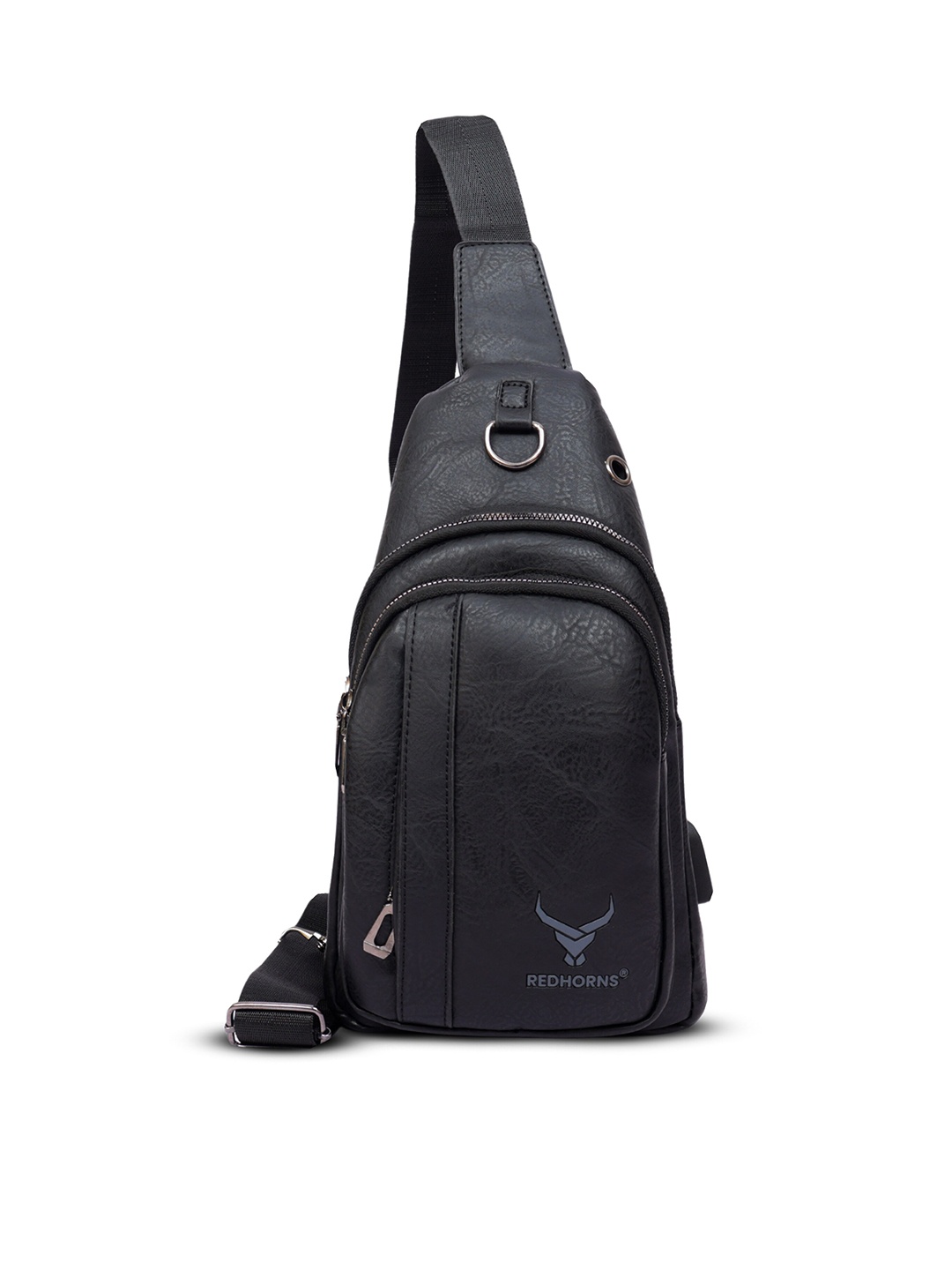 

REDHORNS Unisex Crossbody Backpack with Anti-Theft, Black
