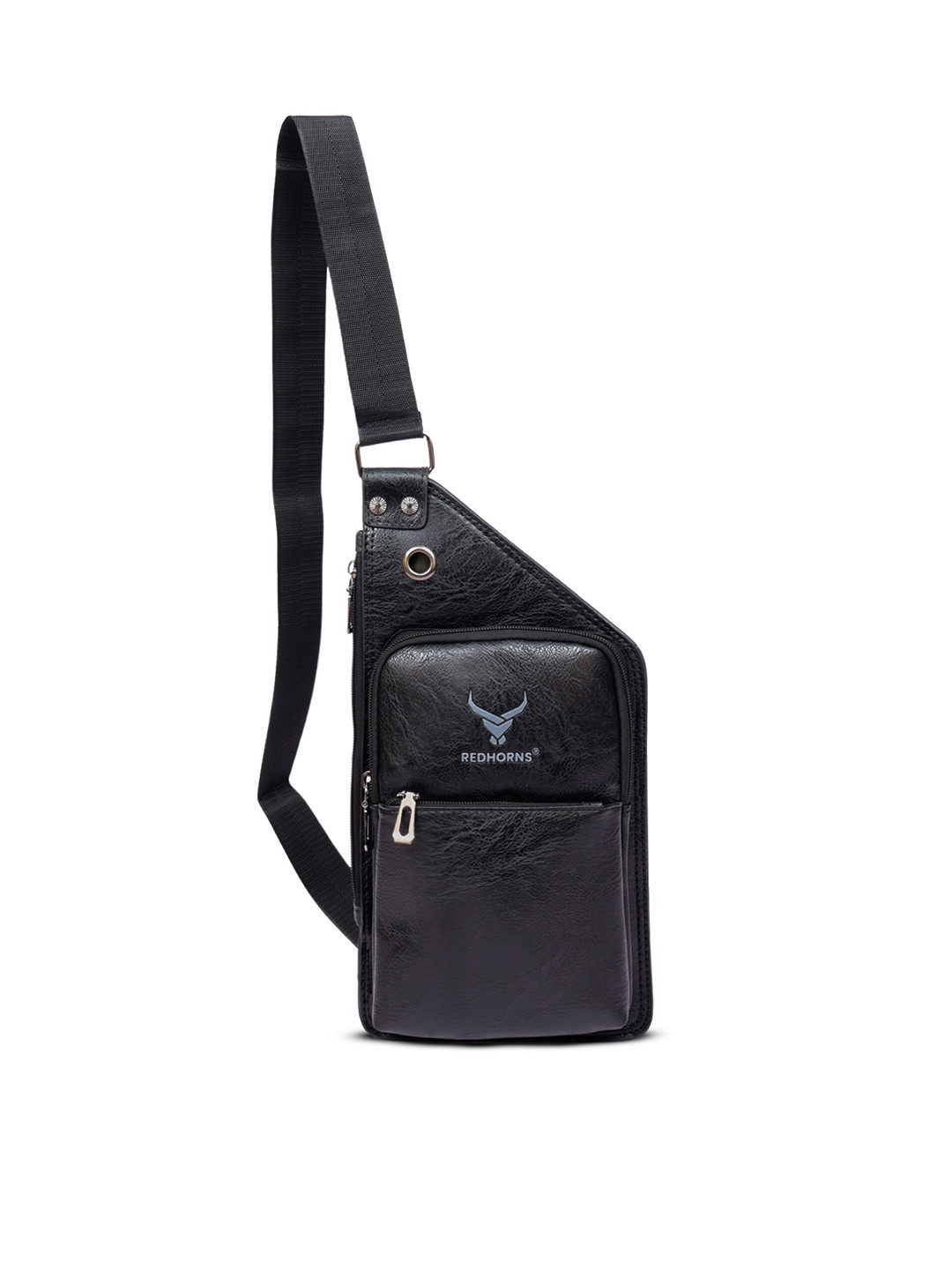 

REDHORNS Unisex Crossbody Backpack with Anti-Theft, Black