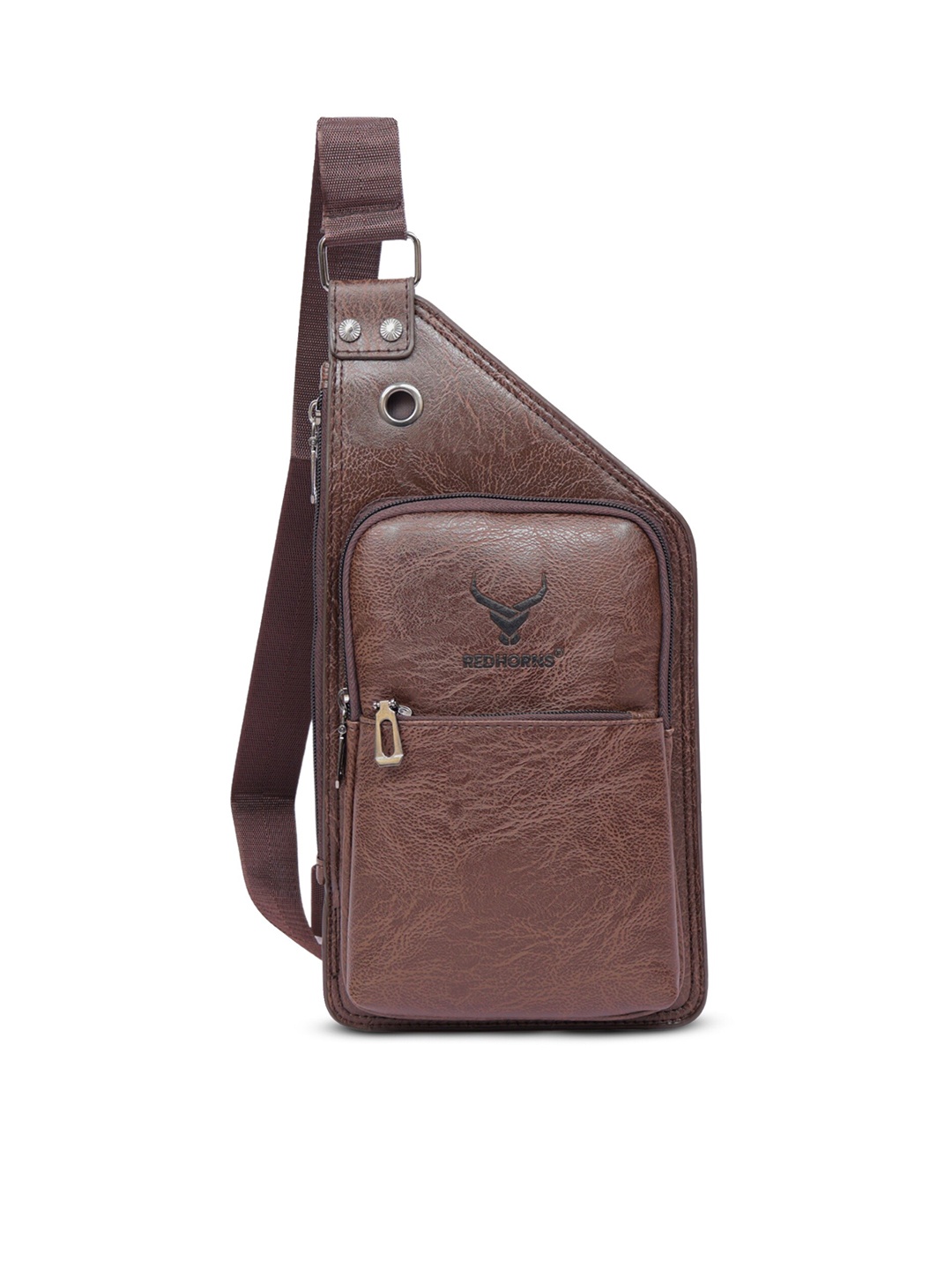 

REDHORNS Unisex Crossbody Backpack with Anti-Theft, Brown