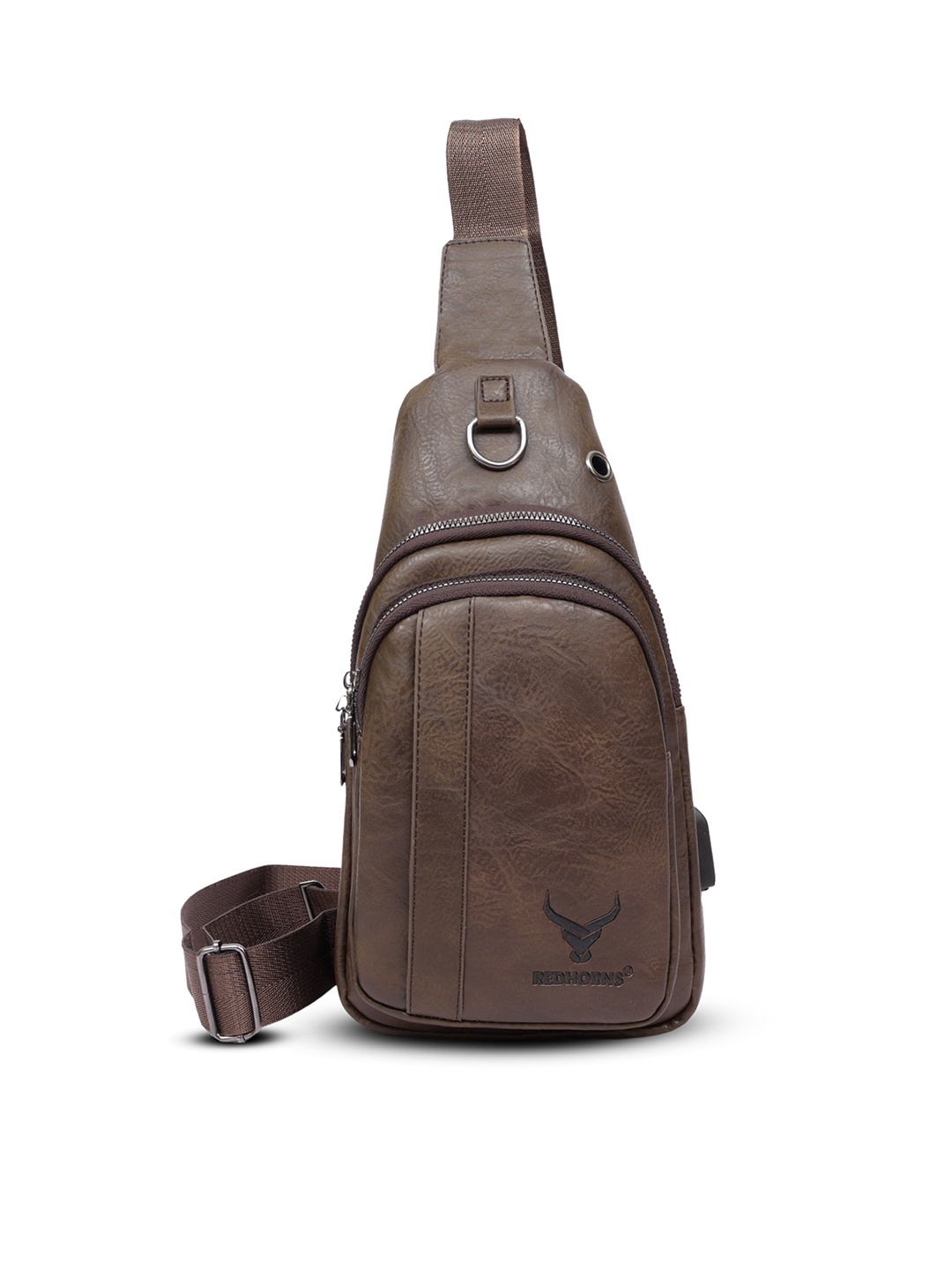 

REDHORNS Unisex Crossbody Backpack with Anti-Theft, Brown