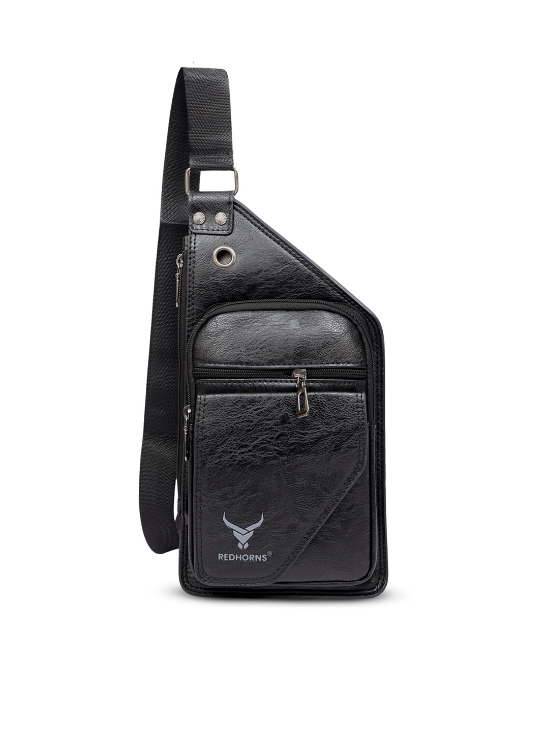 

REDHORNS Unisex Crossbody Backpack with Anti-Theft, Black