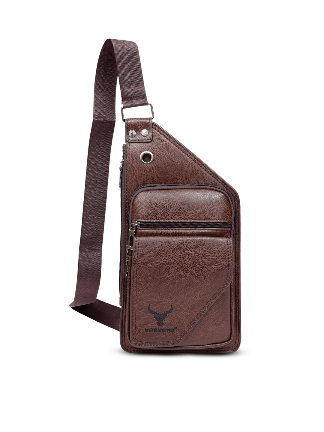 

REDHORNS Unisex Crossbody Backpack with Anti-Theft, Brown