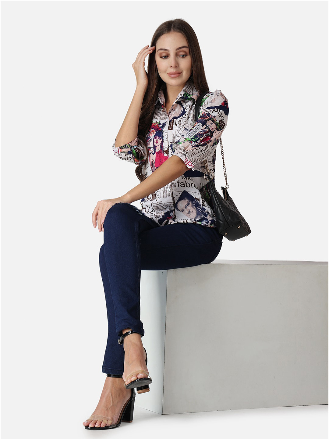 

SCORPIUS Classic Typography Printed Casual Shirt, White