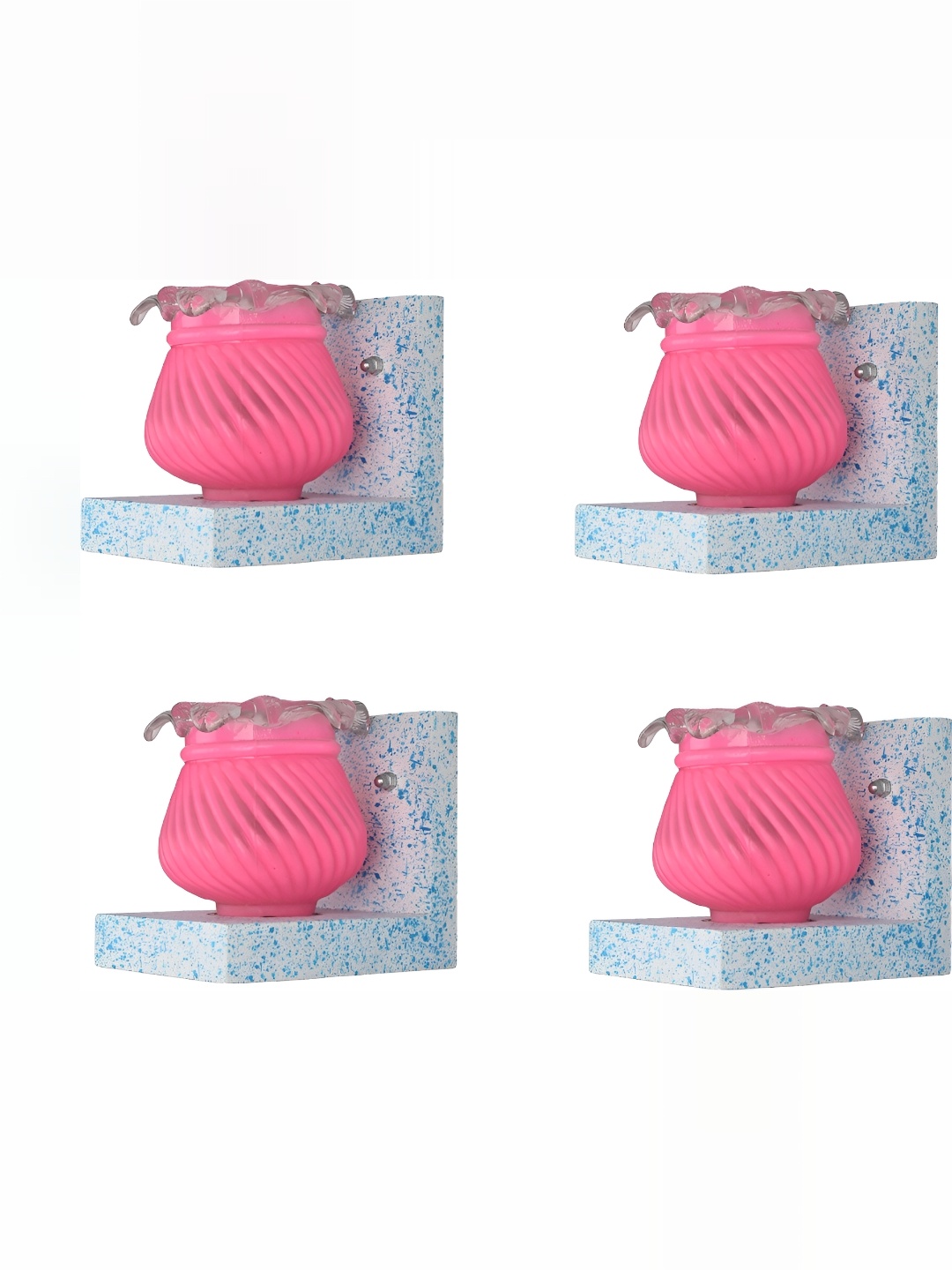 

1ST TIME Pink 4 Pieces Textured Glass Bell Shaped Contemporary Wall Lamp