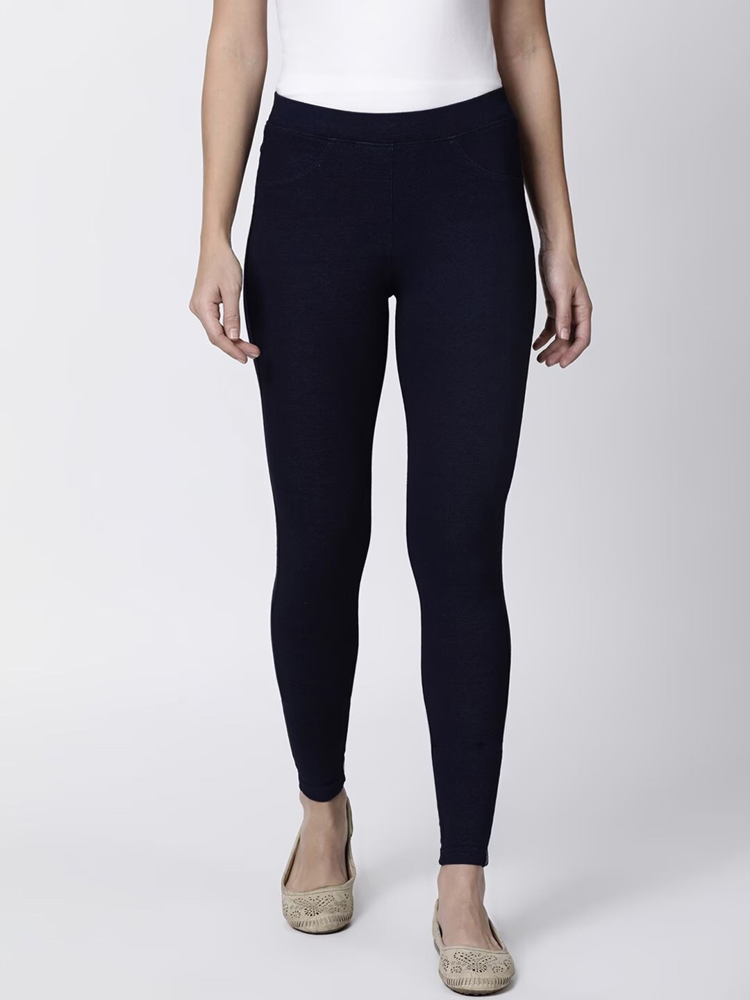 

TWIN BIRDS Women Mid-Rise Skinny Fit Jeggings, Navy blue