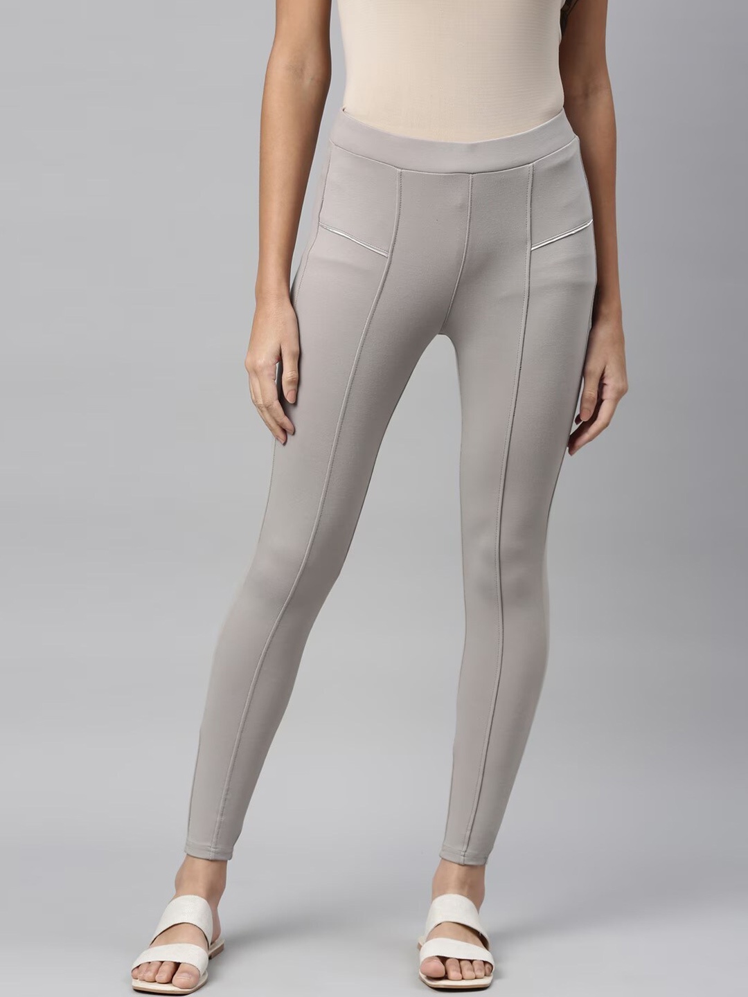 

TWIN BIRDS Women Mid-Rise Treggings, Grey