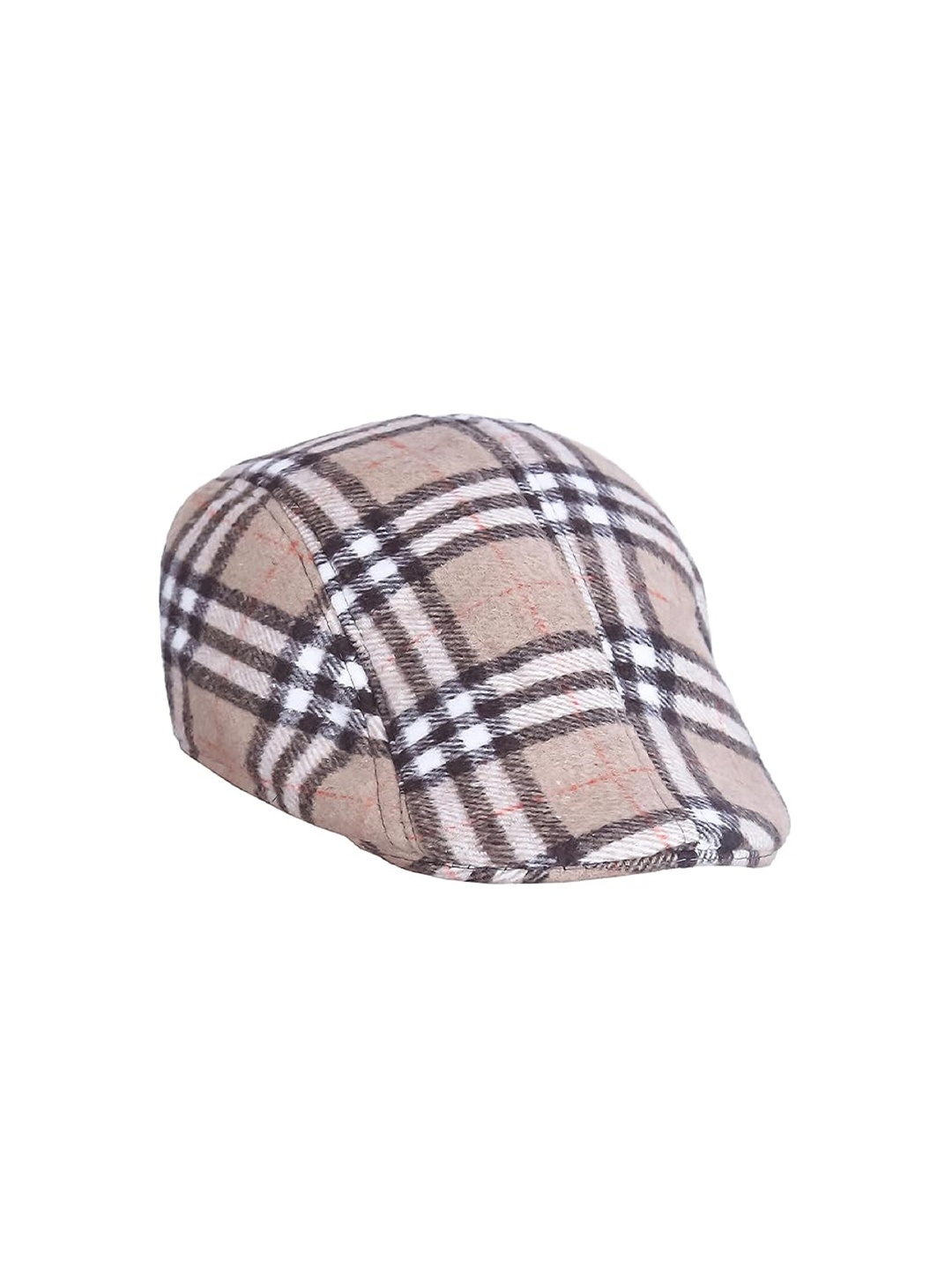 

Zacharias Men Checked Woollen Ascot Cap, Beige