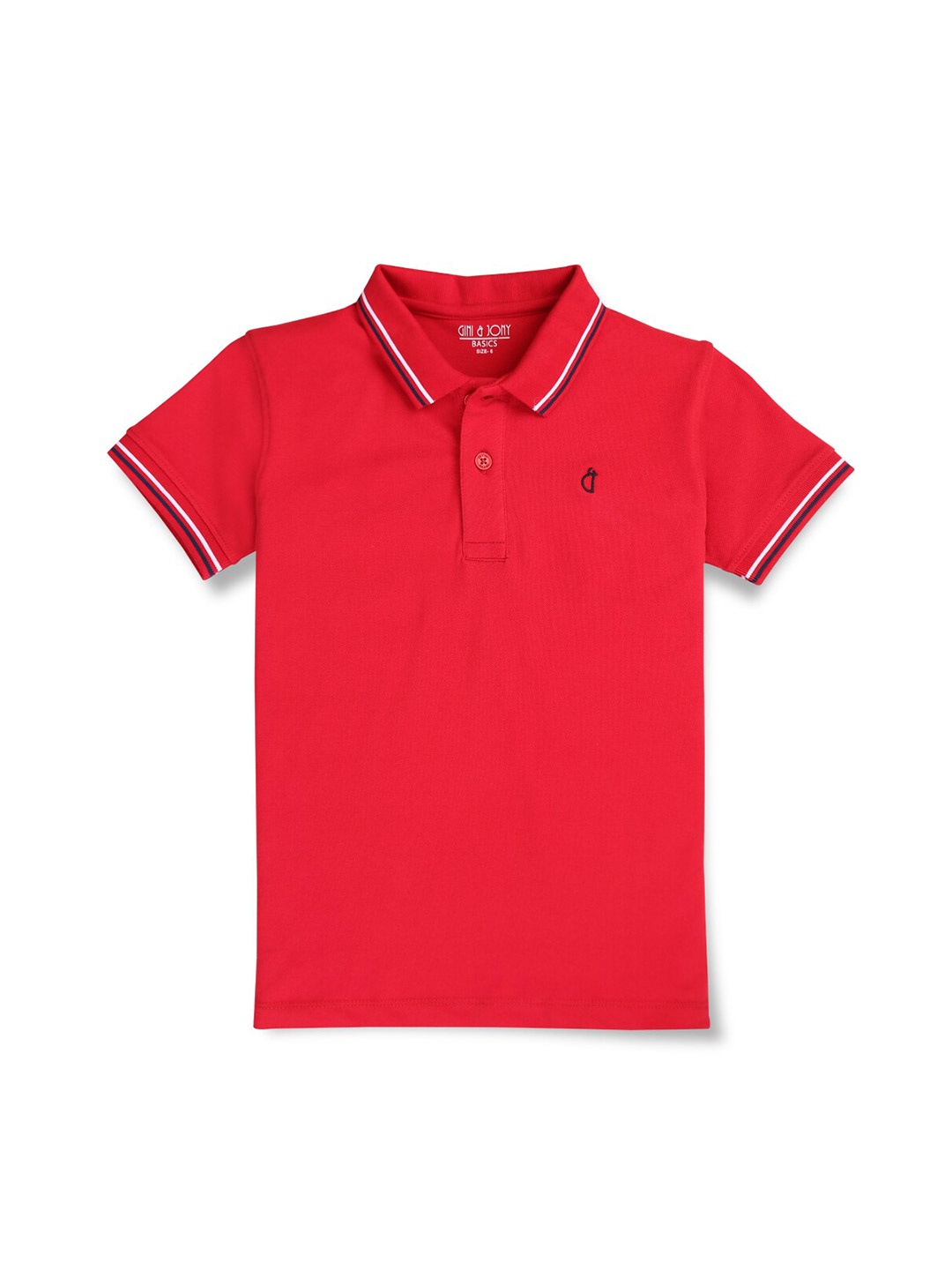 

Gini and Jony Boys Polo Collar Cotton T-shirt, Red