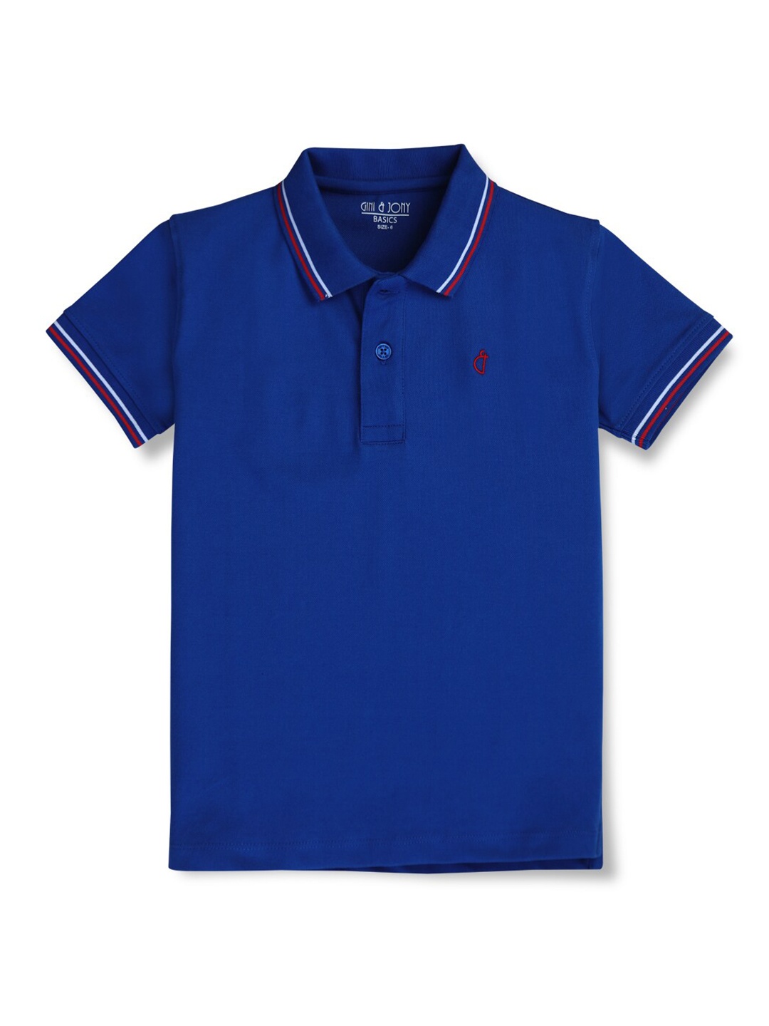 

Gini and Jony Boys Polo Collar Cotton T-shirt, Blue