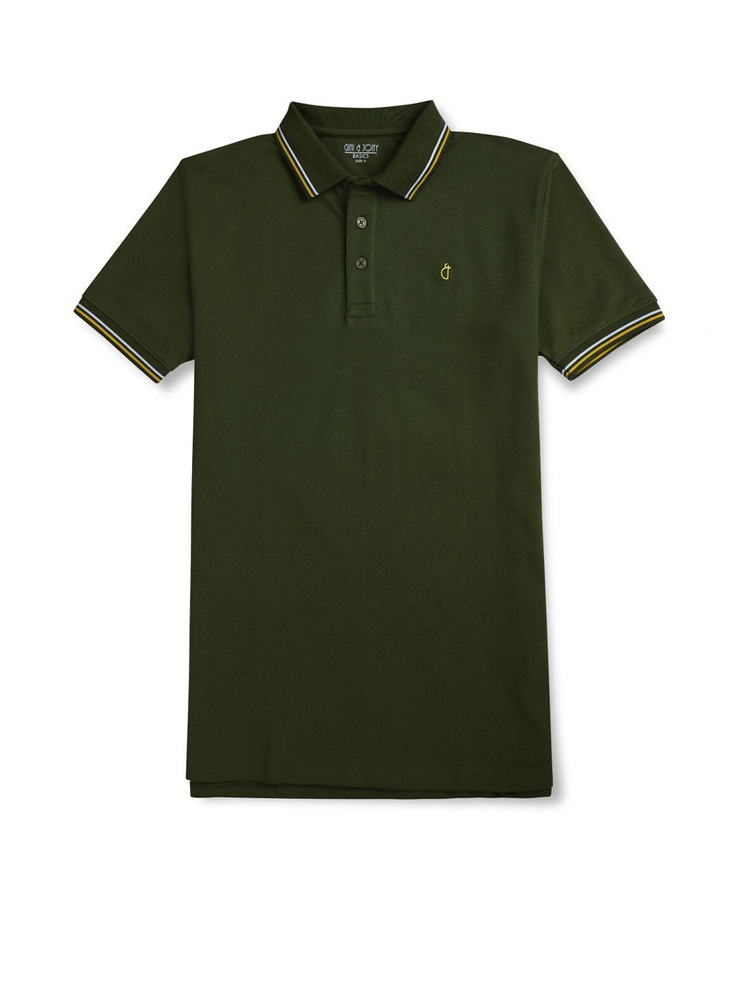 

Gini and Jony Boys Polo Collar Cotton T-shirt, Olive