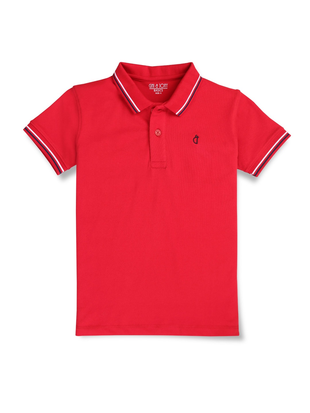 

Gini and Jony Boys Polo Collar Cotton T-shirt, Red