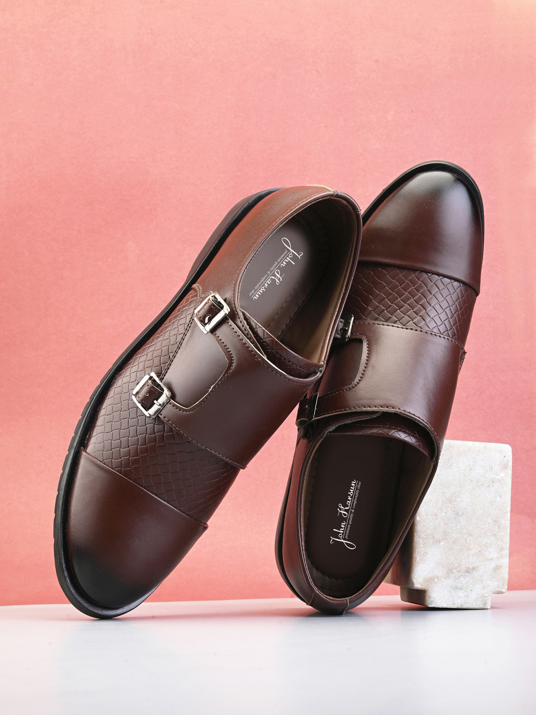 

John Karsun Men Formal Monks, Brown