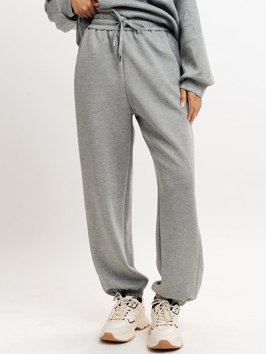 

FREAKINS Womens Glitter Joggers, Grey