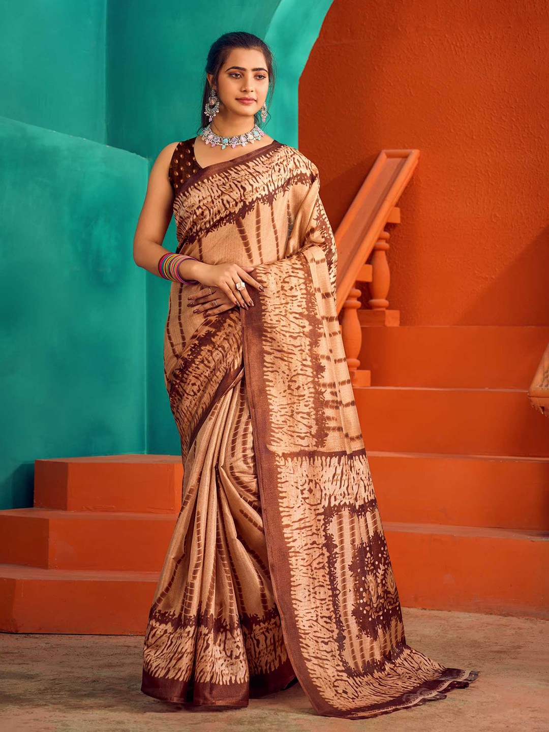 

KALINI Silk Cotton Khadi Saree, Beige