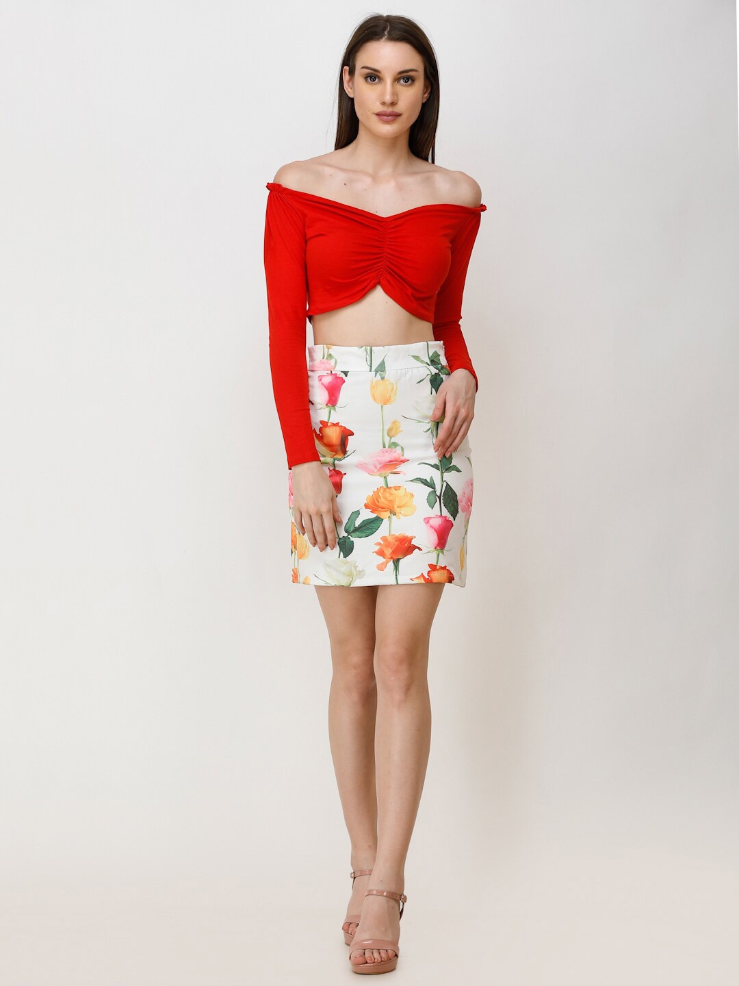 

SCORPIUS Off-Shoulder Bardot Top, Red