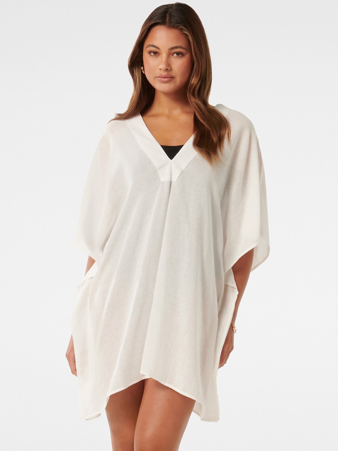 

Forever New V-Neck Regular Dresses, White