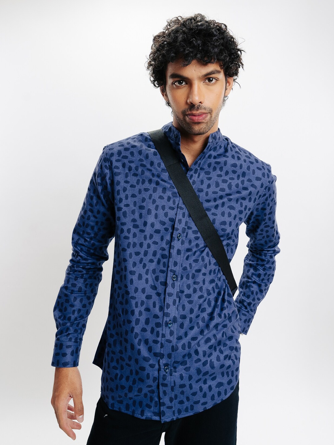 

FREAKINS Printed Regular Fit Casual Shirt, Blue