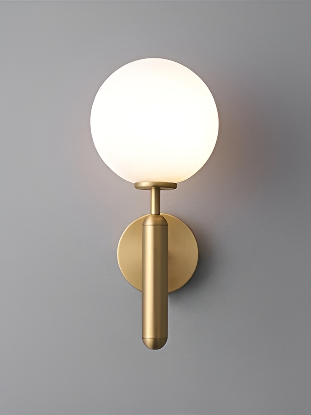 

DENICRAAS Gold-Toned & White Metal Contemporary Spherical Shaped Wall Lamp