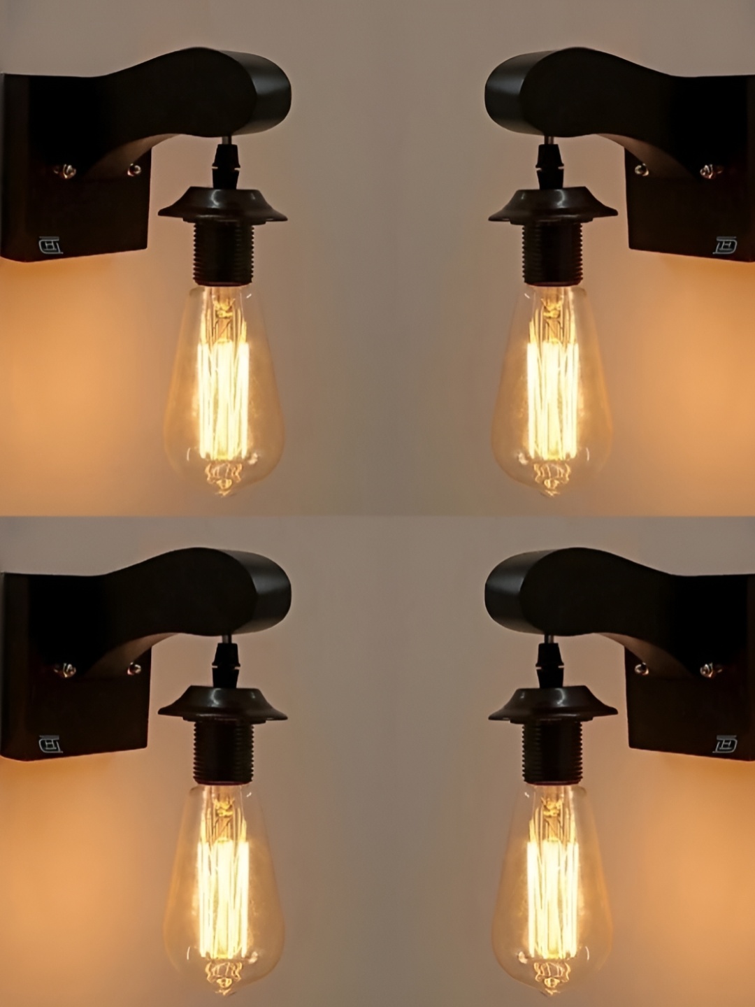 

DENICRAAS White & Black 4 Pieces Wood Contemporary Cylinder Shaped Wall Lamp