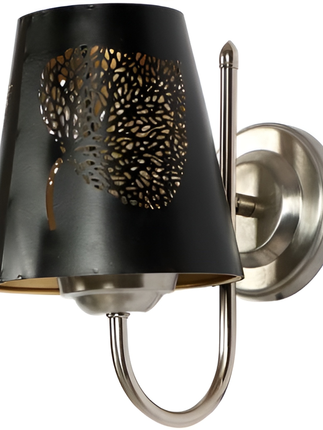 

DENICRAAS Black & Steel Textured Iron Traditional Wall Lamp