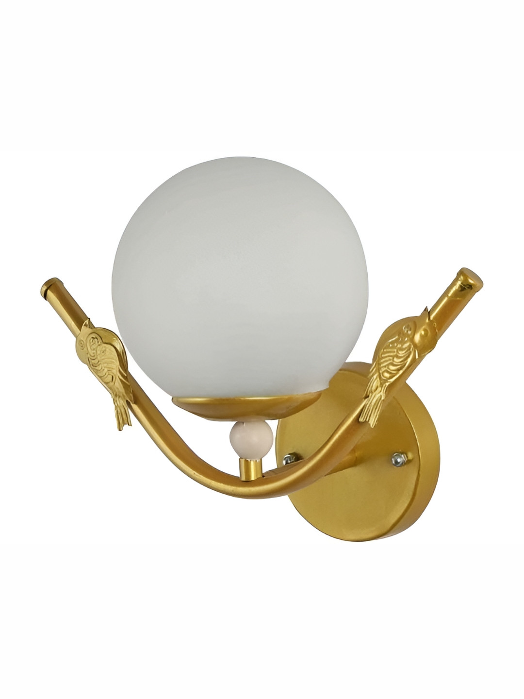 

DENICRAAS Gold-Toned & White Metal Contemporary Spherical Shaped Wall Lamp
