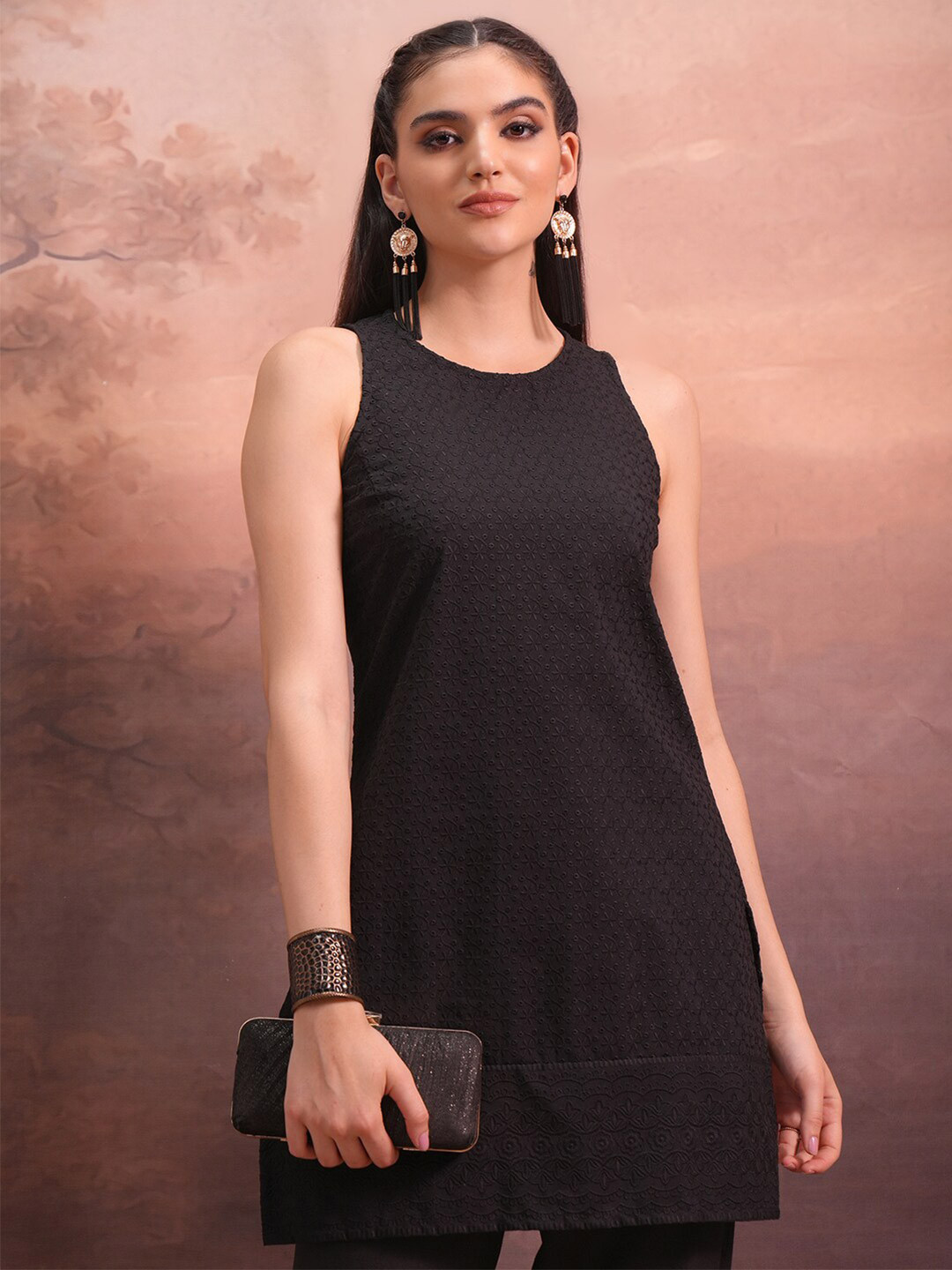 

Vishudh Embroidered Tunic, Black