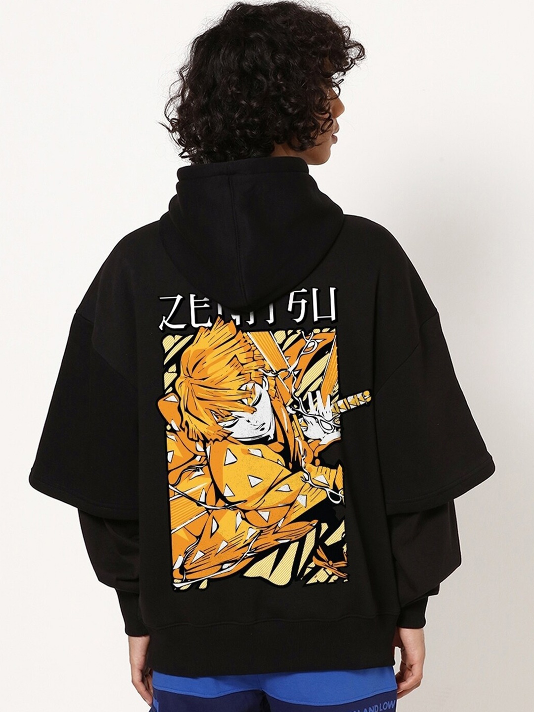 

Bewakoof DC Merchandise Graphic Printed Hooded Oversized Pullover Sweatshirt, Black