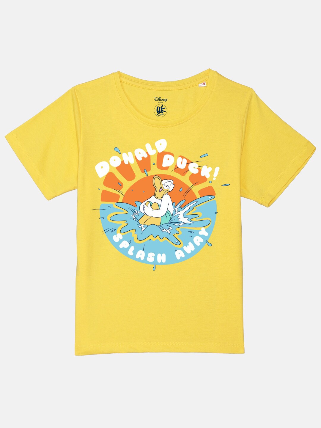 

YK Disney Boys Donald Duck Printed Pure Cotton Casual T-shirt, Yellow