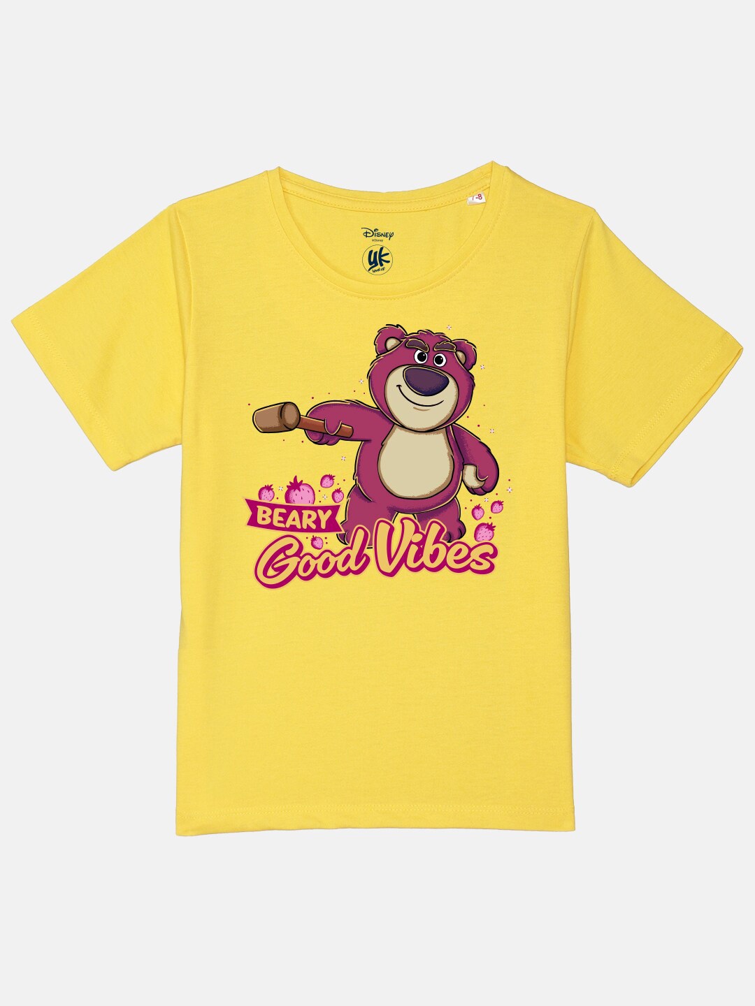 

YK Disney Boys Regular Fit Toy Story Printed Pure Cotton Applique T-shirt, Yellow