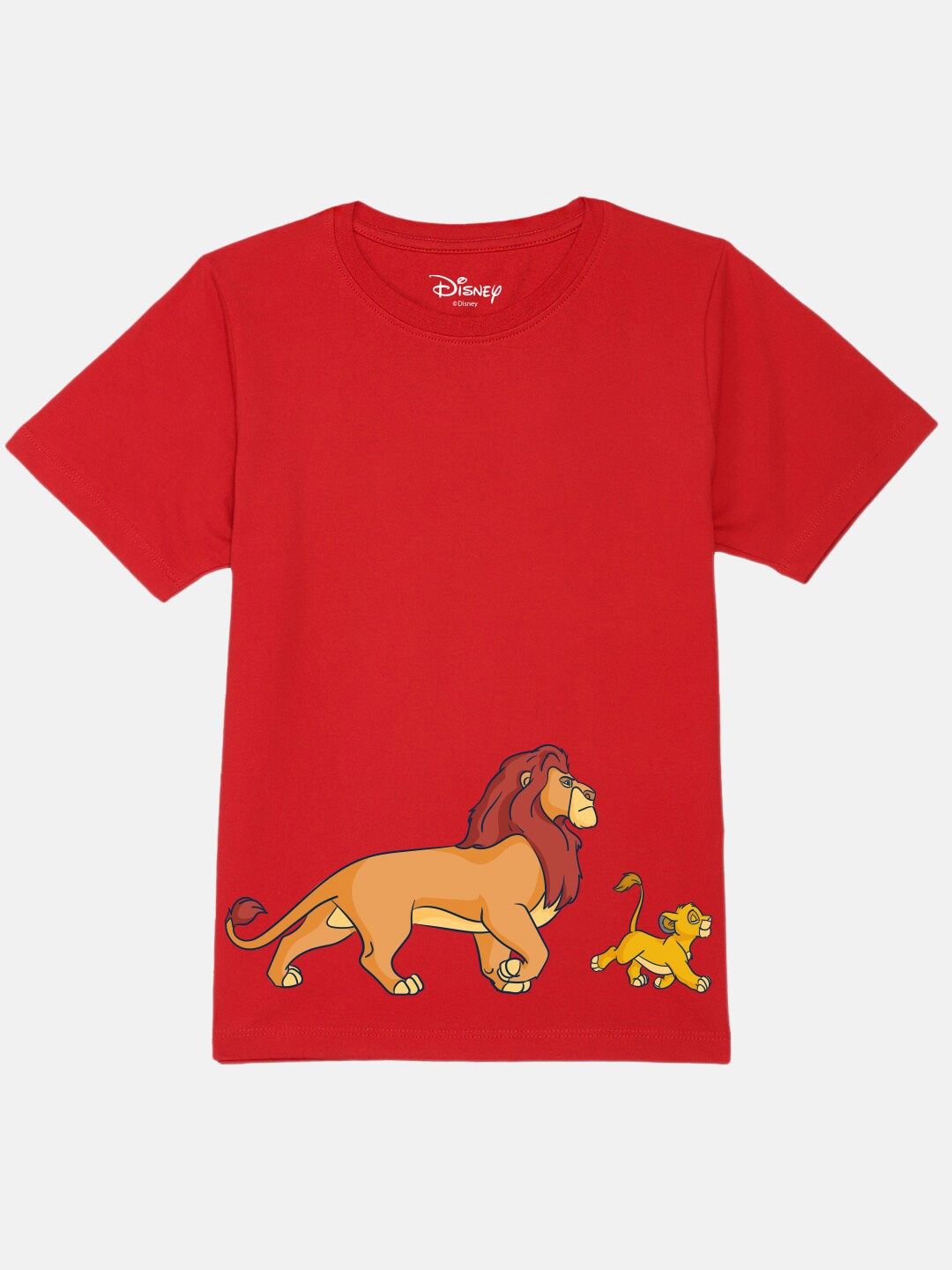 

YK Disney Boys Lion King Printed Pure Cotton Casual T-shirt, Red